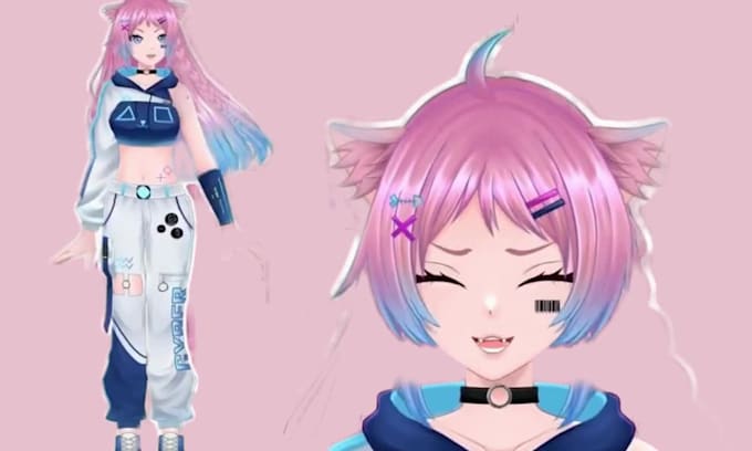 design live 2d vtuber model live 2d vtuber rigging vtube studio 2d character