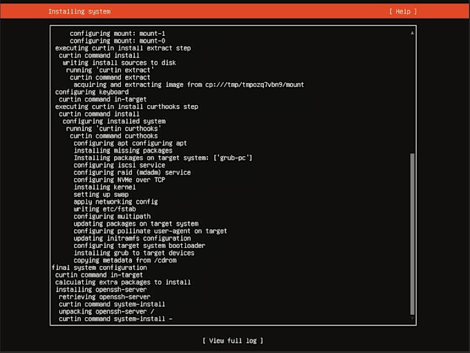 install and configure linux os on your server