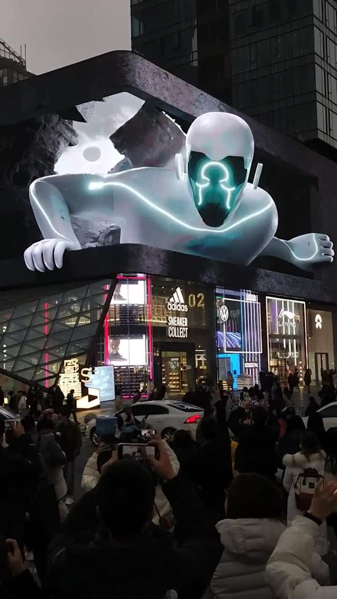 do 3d led screen animation, anamorphic animation,  billboard ads, 3d led screen