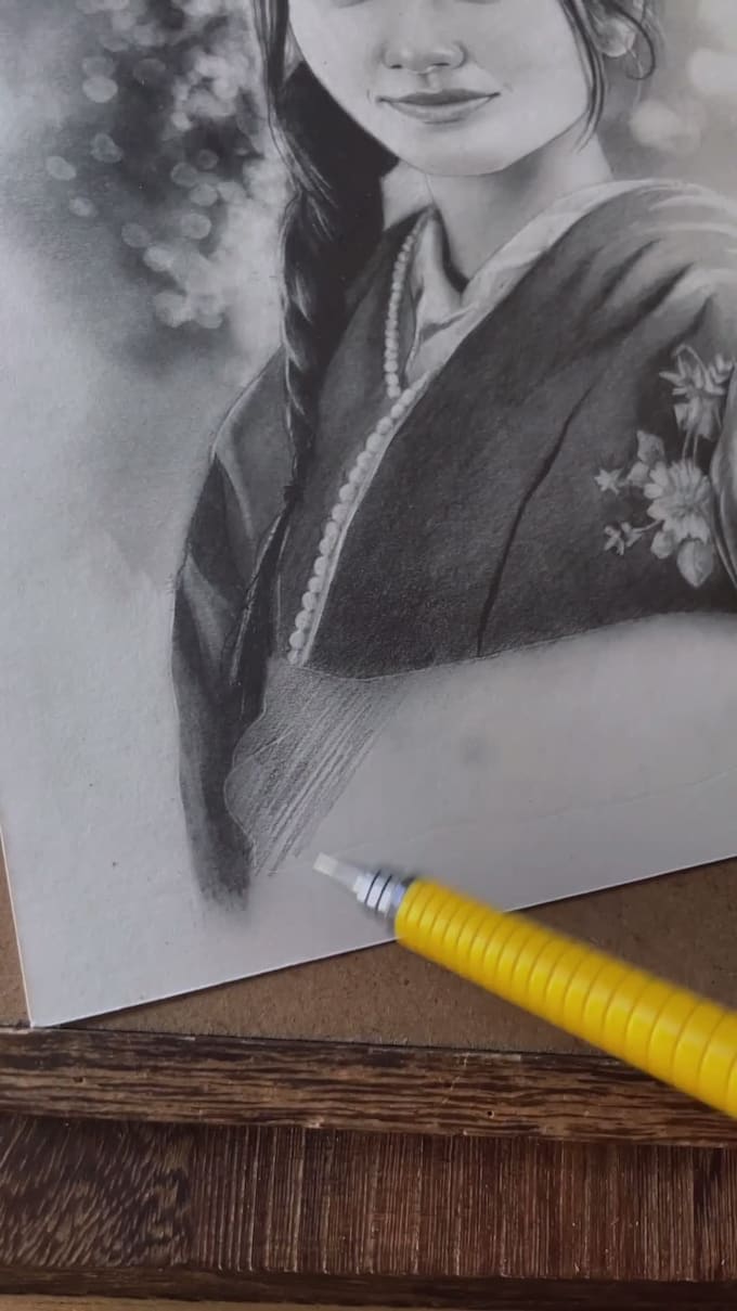 sketch a handmade pencil drawing portrait