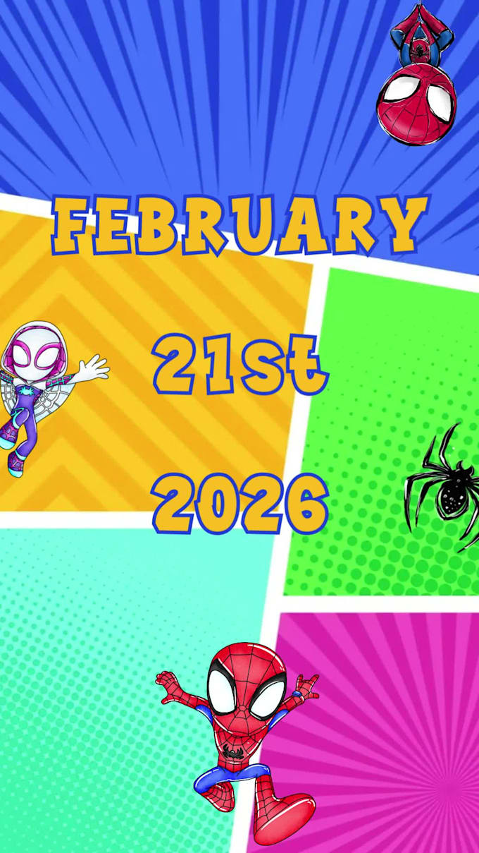 create a superhero cartoon birthday video invitation