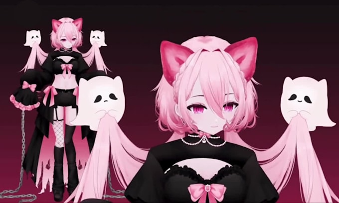 design and rig png vtuber model anime style vtuber live2d for streaming avatar