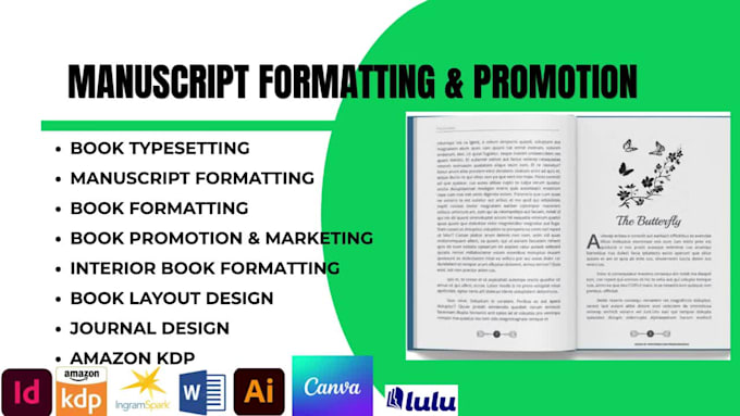 manuscript formatting, book promotion, kindle formatting, ingramspark formatting