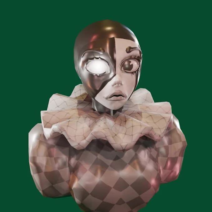 3d model stylised your character bust for 3d print and pfp