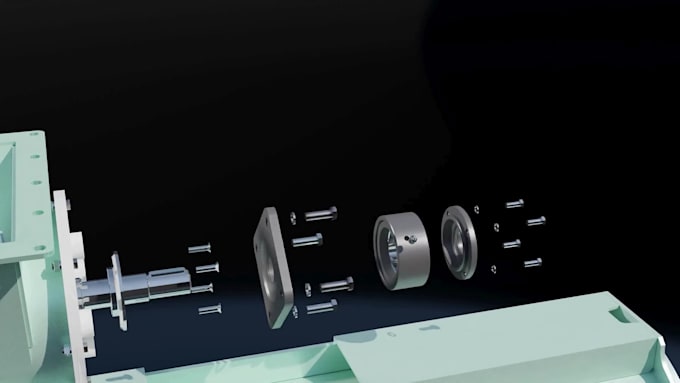 create 3d industrial machinery animation mechanical equipment process video