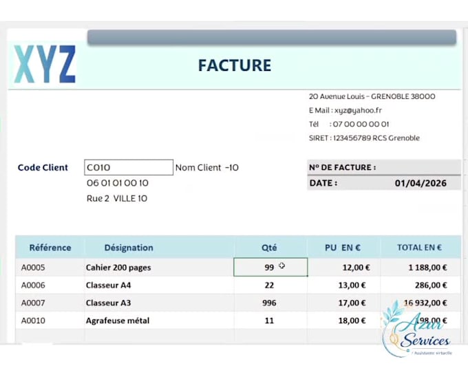 automatiser vos factures excel