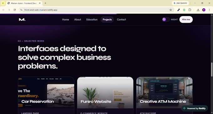 design a modern responsive website in HTML , CSS and js