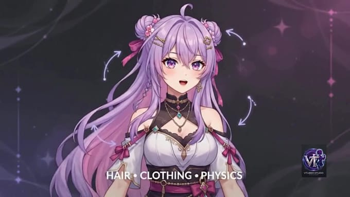 create custom 2d live2d vtuber model with rigging 3d vtuber model for streaming