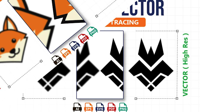 convert image to vector and redraw logo or vectorize image