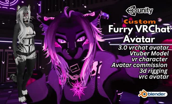 Avatar vrchat personnalisé modèle avatar vr commande rigging 3d vrc