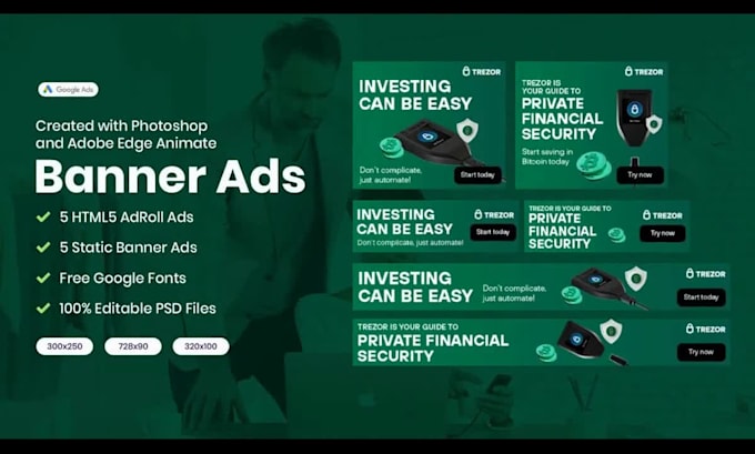 design high converting animated HTML5 banner ads for google ads