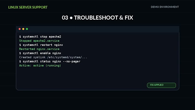 troubleshoot and fix linux server issues