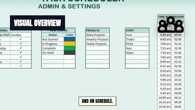 send you a ready made excel task calendar scheduler template instantly