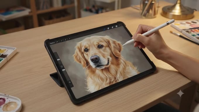 design a custom pet portrait in digital art style