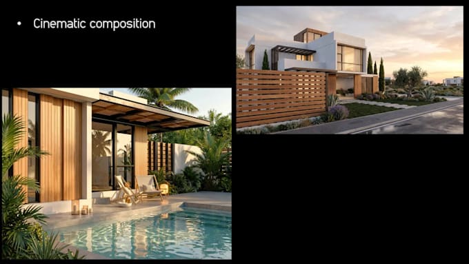 create high impact photorealistic render for vacation homes