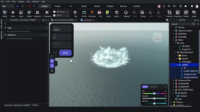 create custom roblox vfx, sound design, roblox ui, sfx, scripter, combat system