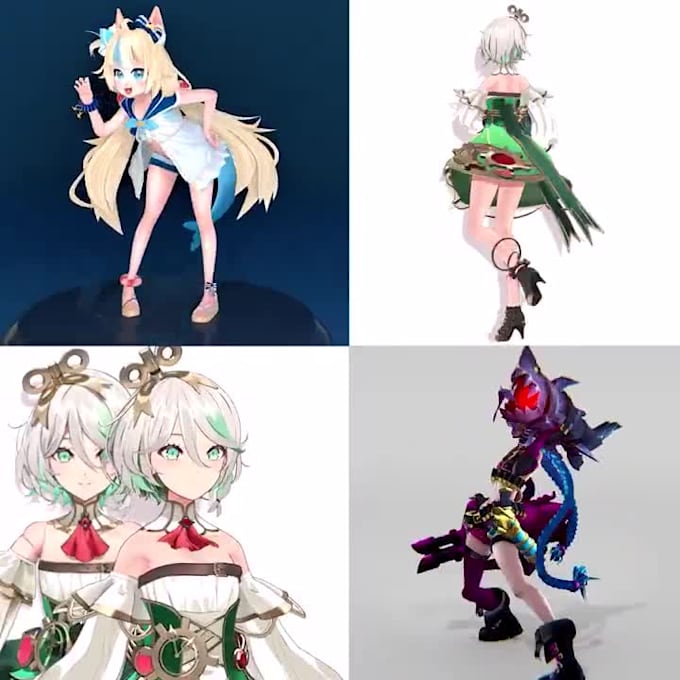create a 3d anime model, vtuber model, or vrc avatar