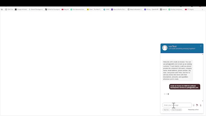 create an ai bot to create invoices in quickbooks using natural language