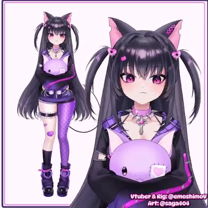 design and rig 2d vtuber, live2d v tuber model, vtuber rigging, vtube studio