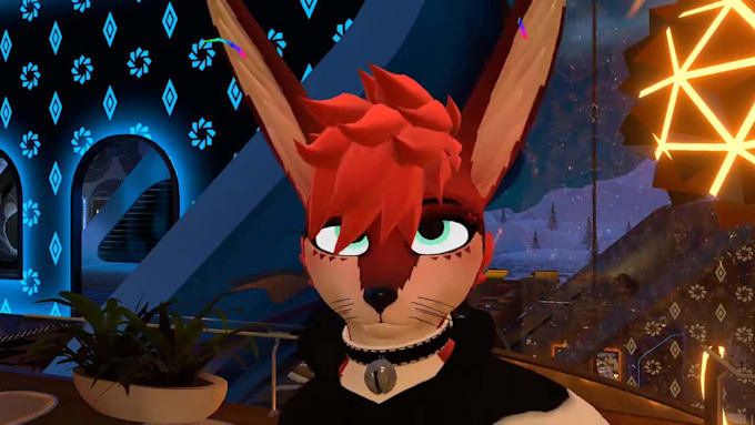 custom furry vrchat avatar with face tracking full body rigging vrm model quest