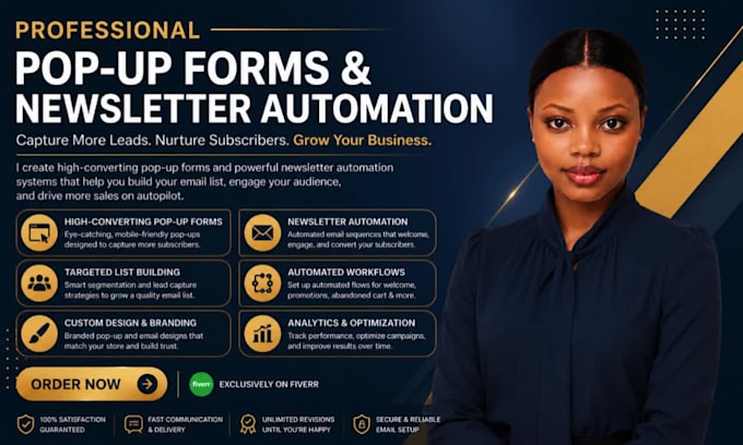 set up popup forms and newsletter automation for more leads