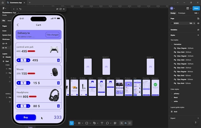 design mobile app UI UX in figma