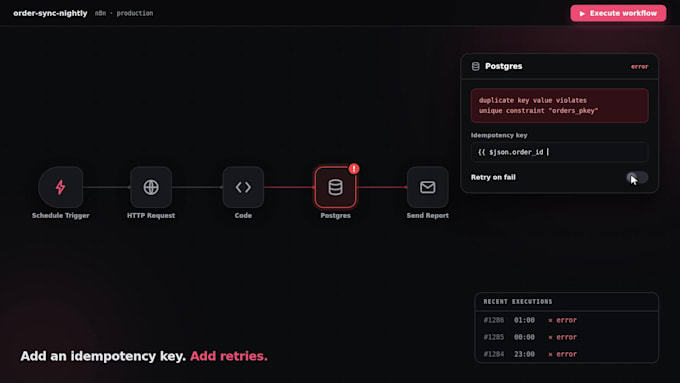 fix your broken n8n workflow and stop failed executions