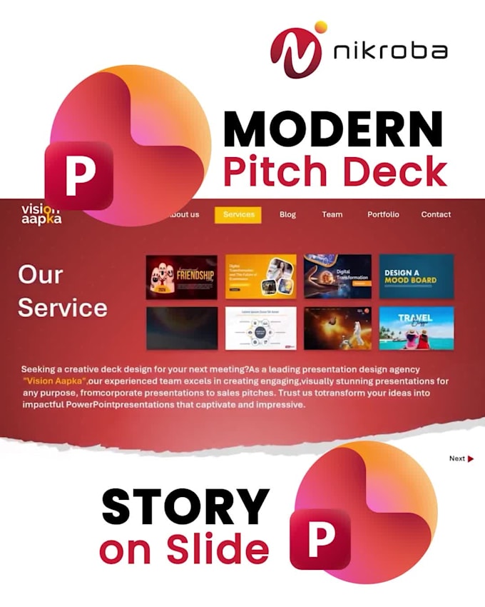 design professional pitch decks for startups and corporations
