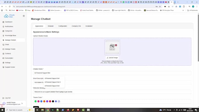 integrate ai chatbot with custom knowledge base on website