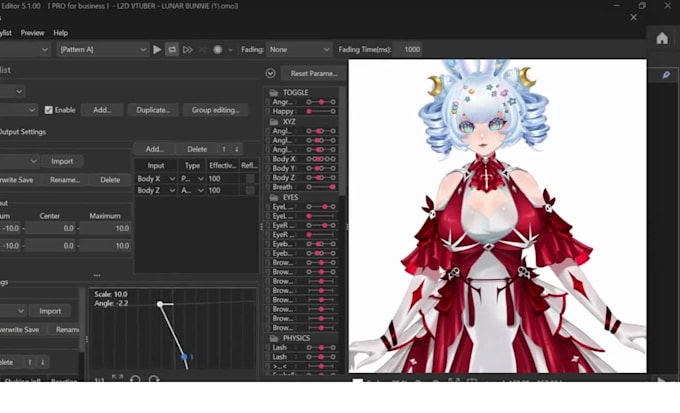 live2d vtuber rigging, vtuber model anime, live2d model, 2d vtuber rigging