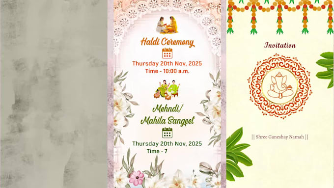 create animated invitation video for weddings and event