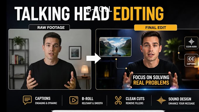 edit talking head videos with captions and b roll