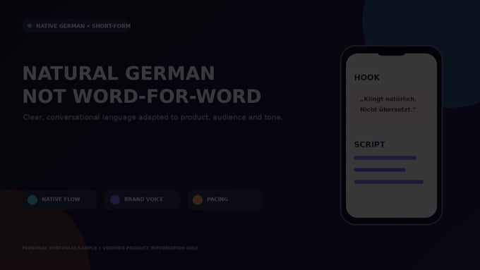 write native german tiktok shop and ugc scripts