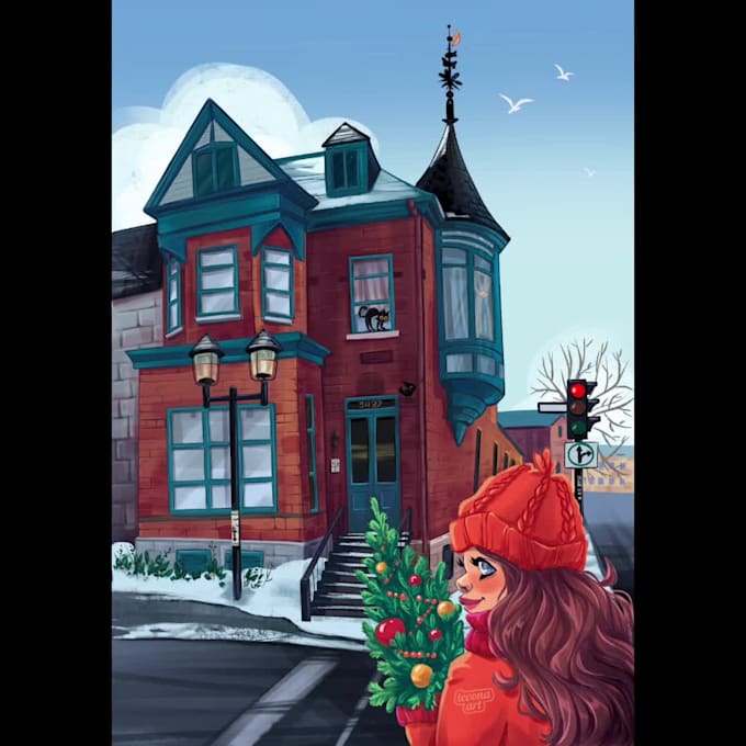 draw an illustration in cartoon stile