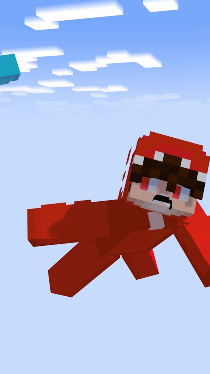 animate a 3d minecraft youtube short or tiktok video
