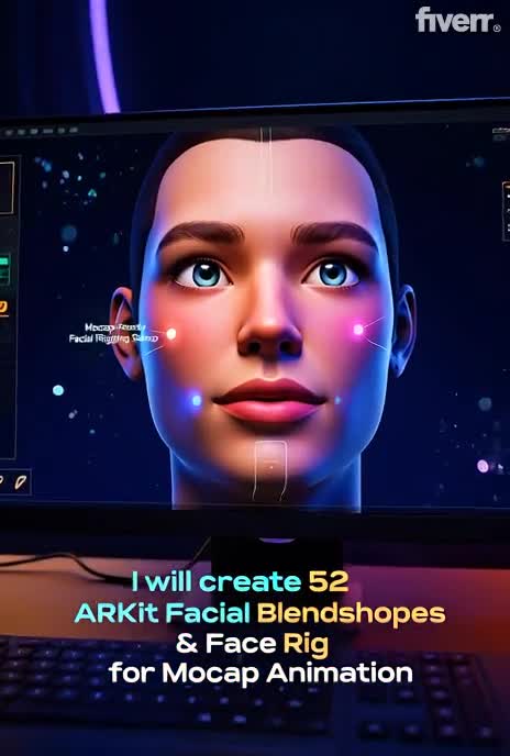 make 52 arkit blendshapes and facial rigging for vtuber, vrm, or vrchat