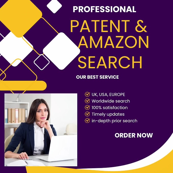providing patent  and amazon search, drafting and filing