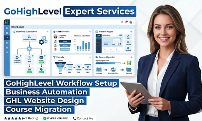 setup gohighlevel workflow, ghl automation, ghl website design, course migration
