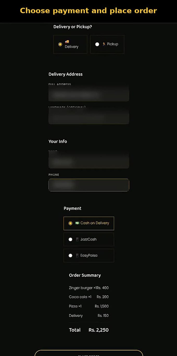 build a restaurant website with online ordering