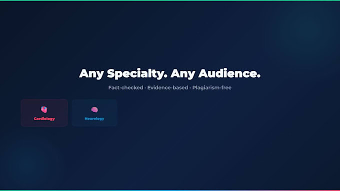 write medical scripts and research content for health creators