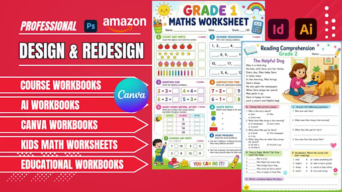 design redesign ai workbook course workbook canva workbook kids math worksheet
