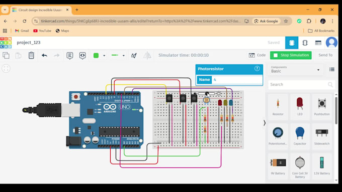 do arduino programming and circuit simulation in tinkercad