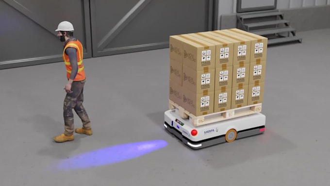 create 3d industrial animation robotic manufacturing factory workflow animation