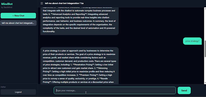 custom ai chatbot development with python django and react