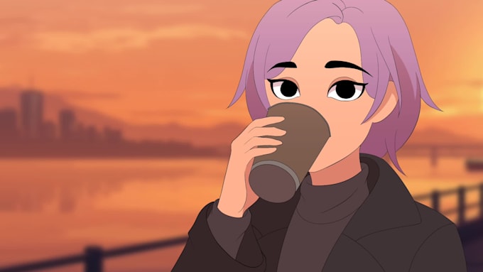 draw simple 2d animation in anime style