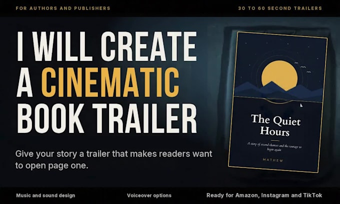 create a cinematic book trailer video for your book