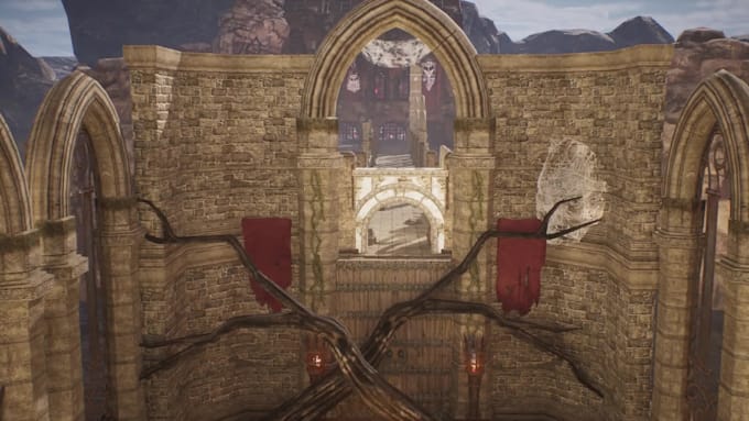 design 3d game environment, 3d scene, level design, game map and game assets
