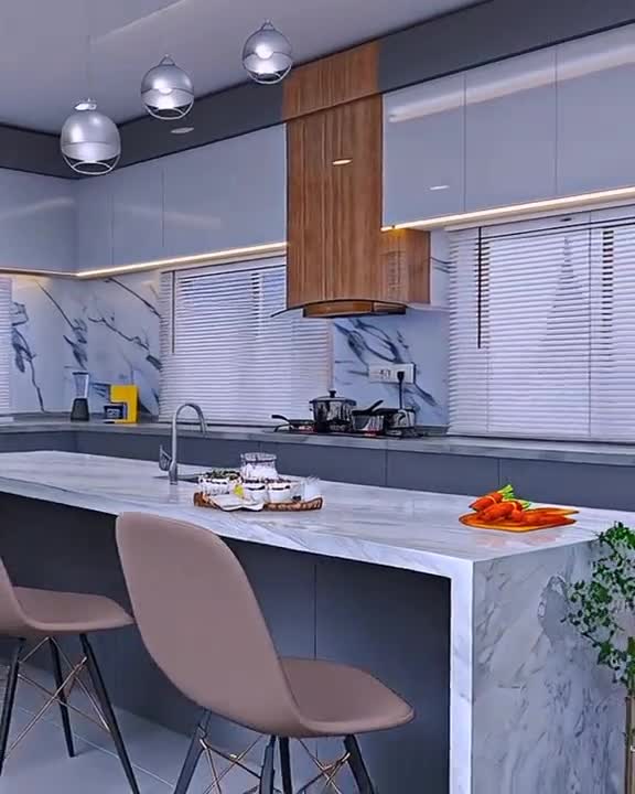 design 3d kitchen cabinet with realistic rendering