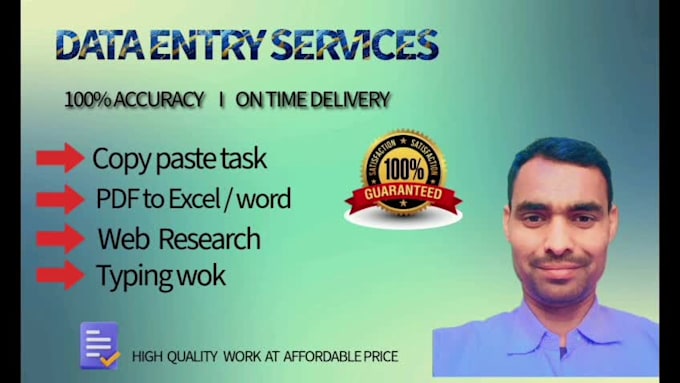 create excel sheet and data entry work