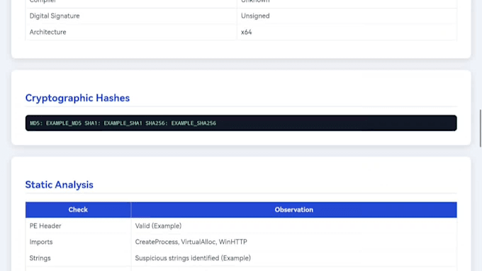 analyze malware files for malware and security threats